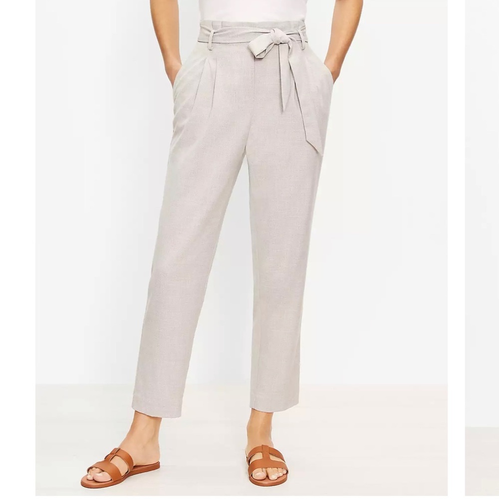 NWT Paperbag slim belted pants Petite M